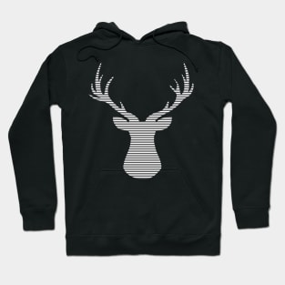 Deer - strips - gray and white. Hoodie